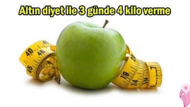 Altın diyet ile 3 günde 4 kilo verme